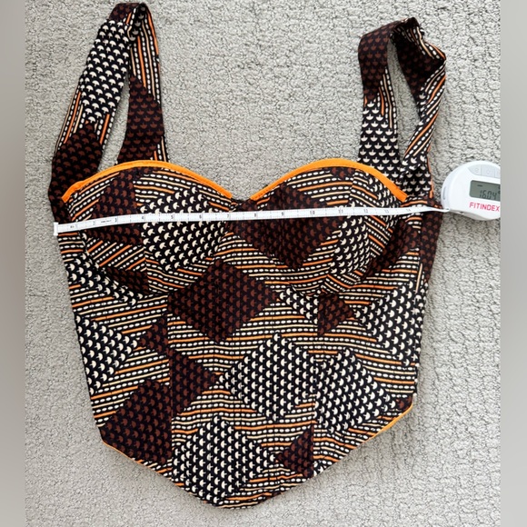 Custom Made African Print Corset Crop Top in Brown - Picture 7 of 7